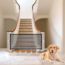 Dog Gate for Stairs  Doorways Mesh Pet Gate for Home 71  W x 28  H