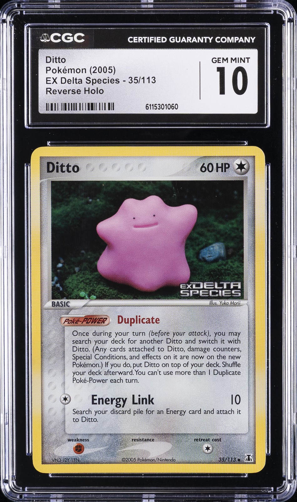2005 POKEMON EX DELTA SPECIES REVERSE HOLO #35 DITTO CGC 10