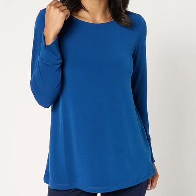 Susan Graver Size 5X True Indigo Modern Essentials Liquid Knit Tunic