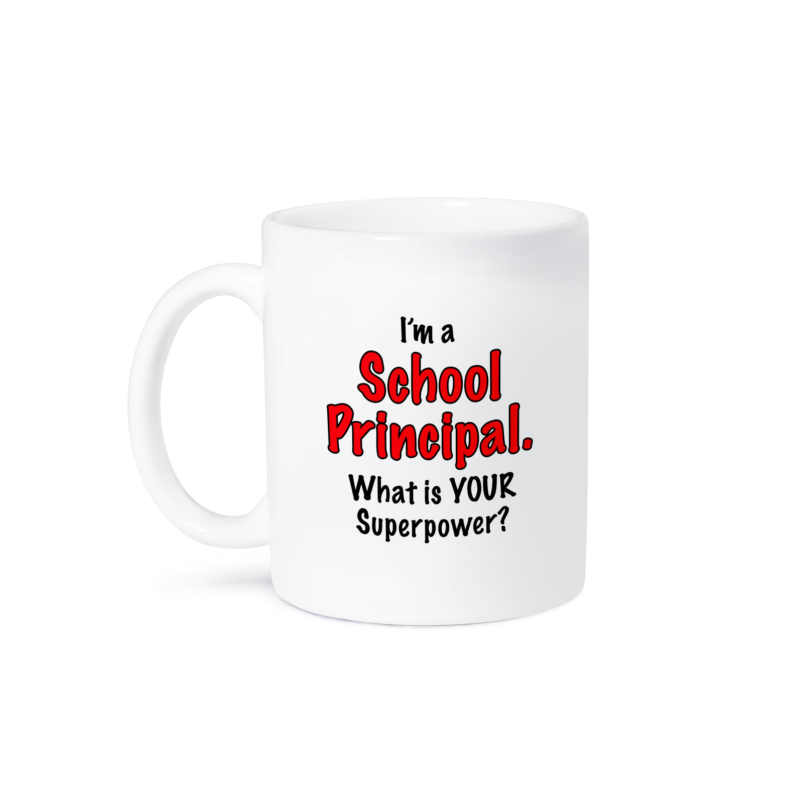 3dRose School Principal Superpower Red Coffee Mug