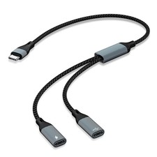 USB C Splitter, USB C to Dual USB C Headphone/USB C Data and Charger Splitter...