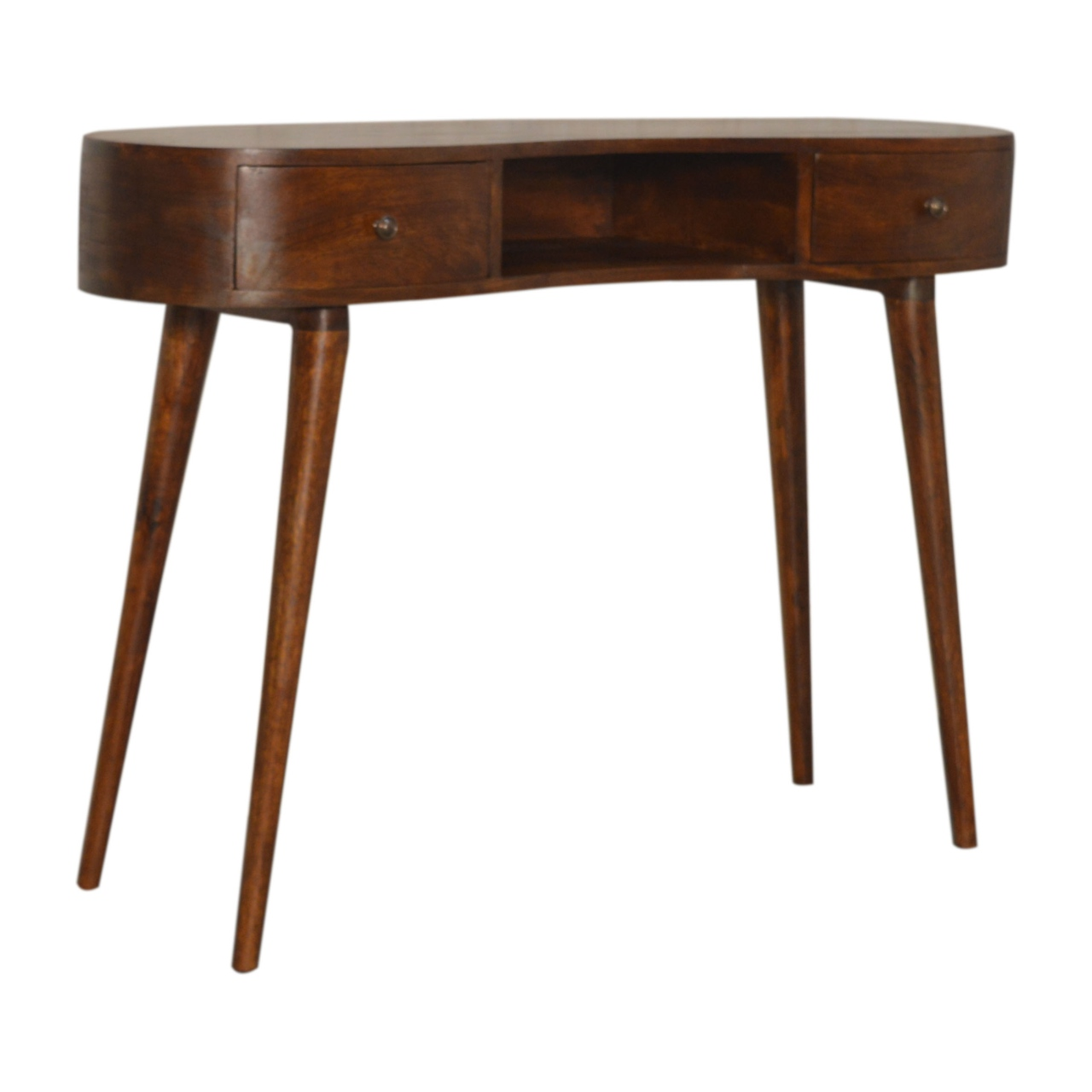 Artisan Furniture Chestnut 2 Drawer Single Shelf Solid Wood Wave Writing Desk - Image 2