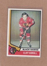 1974-75 TOPPS HOCKEY CLIFF KOROLL #35 BLACK HAWKS EXMT *A45303