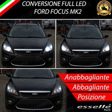 CONVERSIONE FARI FULL LED FORD FOCUS MK2 6000K BIANCO LED CANBUS 12400 LUMEN