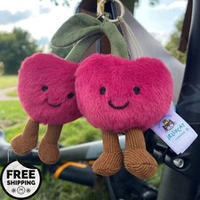 Jellycat Amuseables Cherries Bag Charm Key Chain Plush Cute Gift New with Tags