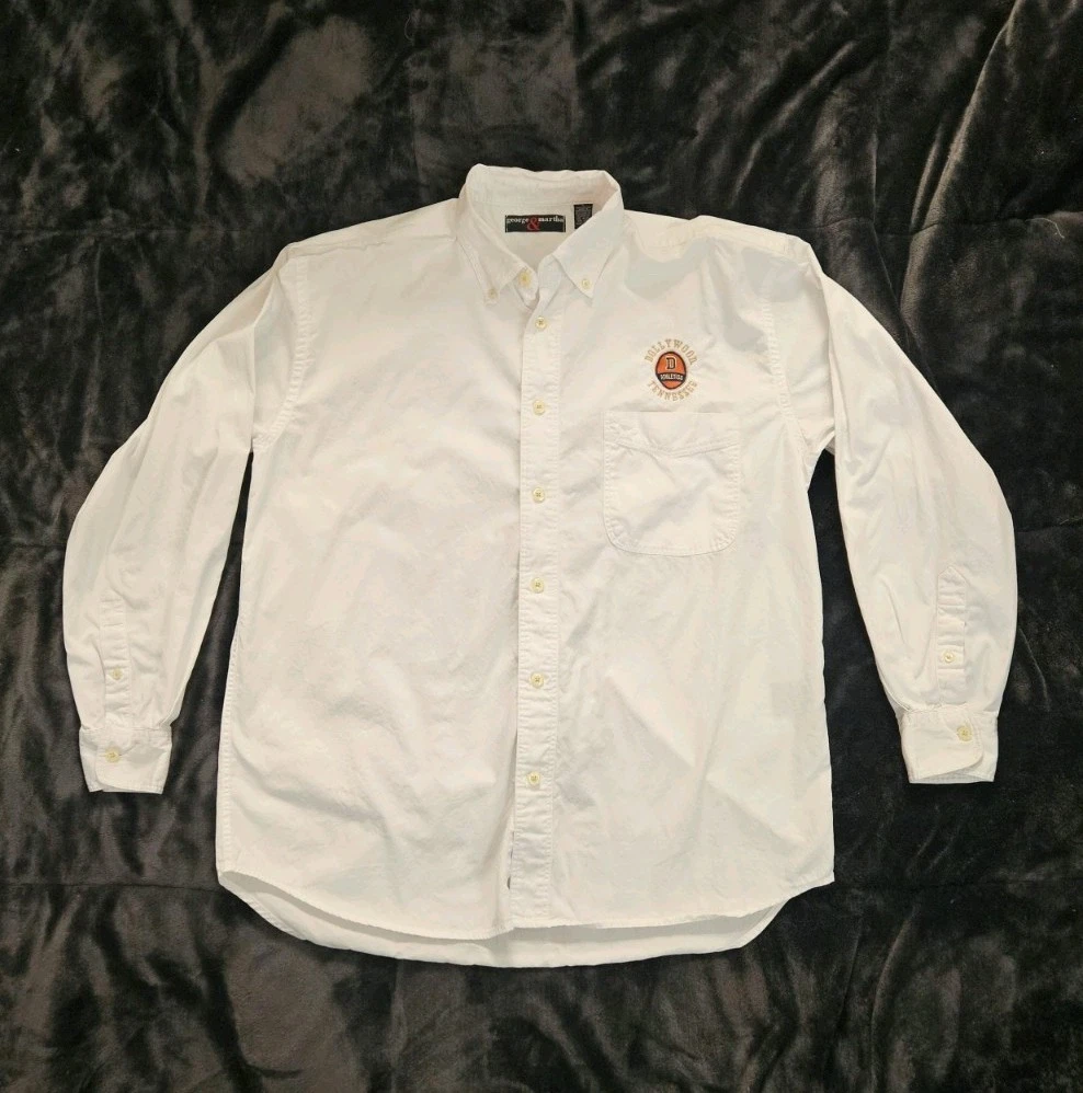 Dollywood Tennessee Athletics Shirt Mens Large White Embroidered Button Down
