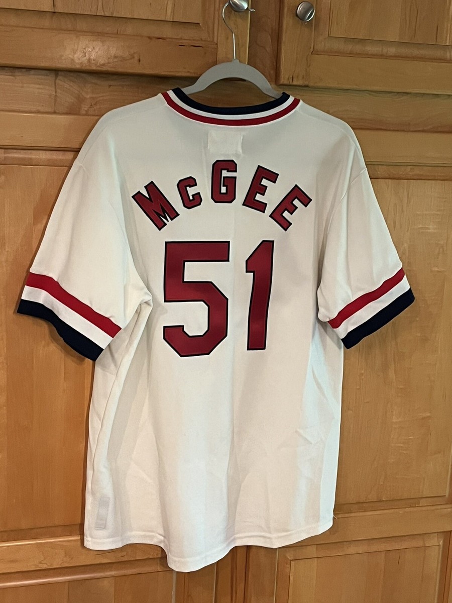 Majestic MLB Cardinals #51 McGee ユニフォーム St. Louis Cardinals Willie McGee #51 Jersey Size 42 Sand Knit