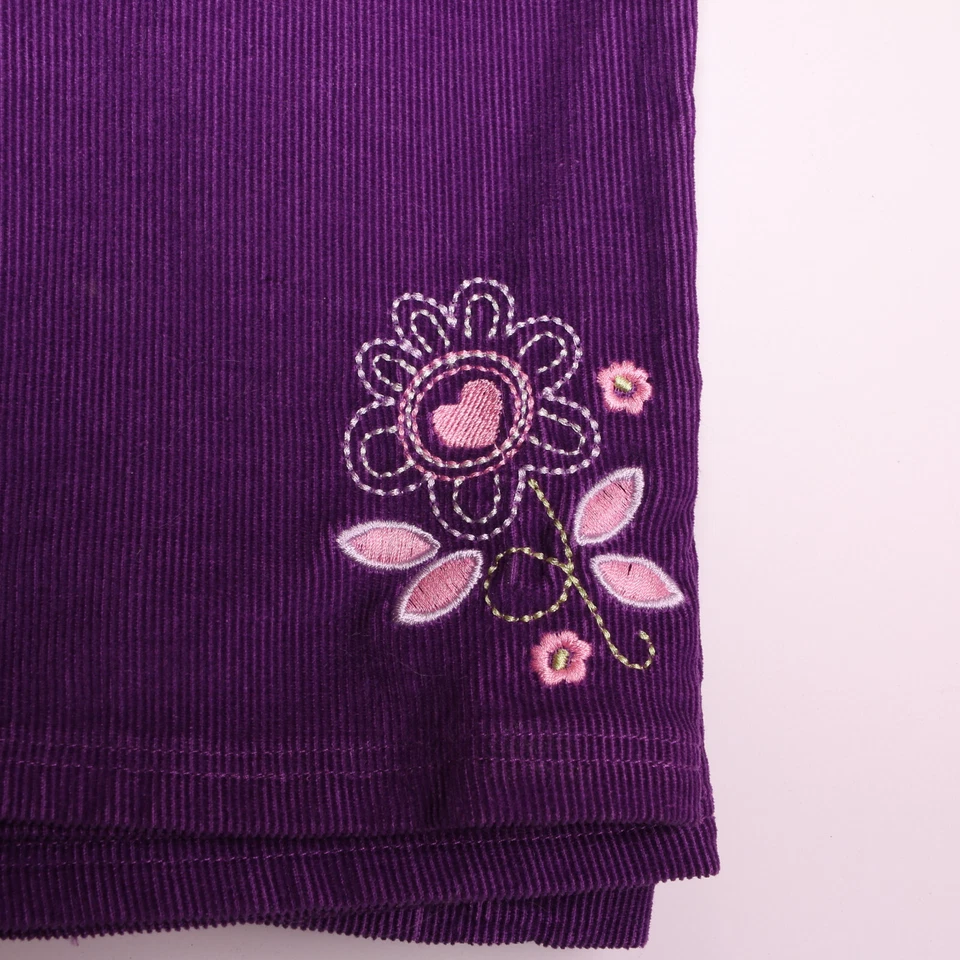 PANTALONES LARGOS DE PANA PÚRPURA CON FLOR NOOKIE DOKIE NIÑAS NIÑOS PEQUEÑOS 4T NUEVOS CON ETIQUETAS Foto 3 de 3