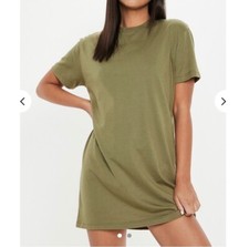 Image of Missguided khaki green oversized tshirt dress