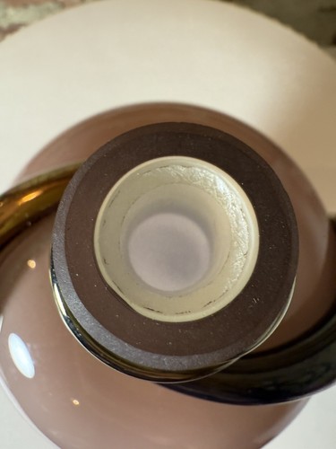 Vintage Perfume Bottle Pink Glass Metallic Accents Sign Eric Bladholm 1/20 Large - Picture 7 of 12