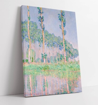 CLAUDE MONET ''PAPPELN, ROSA EFFEKT'' 1891 - TIEF GERAHMTER LEINWANDBILD WANDBILDDRUCK