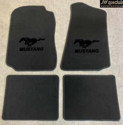 Autoteppich Fußmatten für Ford Mustang 1994-2004 Anthrazit schwarz 4tlg Velours
