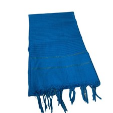 Scarf Dupatta Channari Shawl Turquoise Gold Trim Tassels