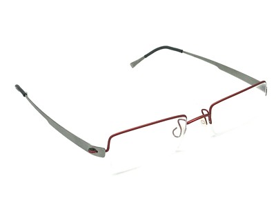 LINDBERG 3016 P10 Women's Red Silver Half Rimless Eyeglasses 43-17 135 Denmark