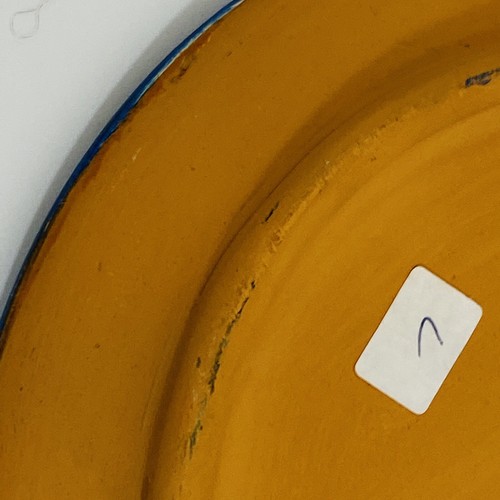 Formato Pottery Plate Blue Yellow KOKOPELLI Catiana Bodman Santo Domingo 7.5" - Picture 8 of 11