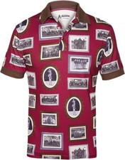 Men`s Royal and Awesome Brookline Golf Shirt Performance Polo Top Size S – XXL