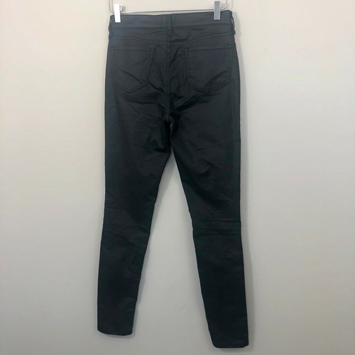 Gap Womens Jeans Size 4 Black Coated Skinny Distressed Black - Picture 5 of 8