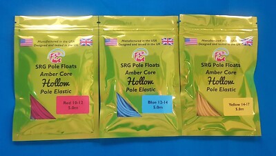 15 Metre 'Bulk' Pack of Amber Core USA Hollow Pole Elastic (C)