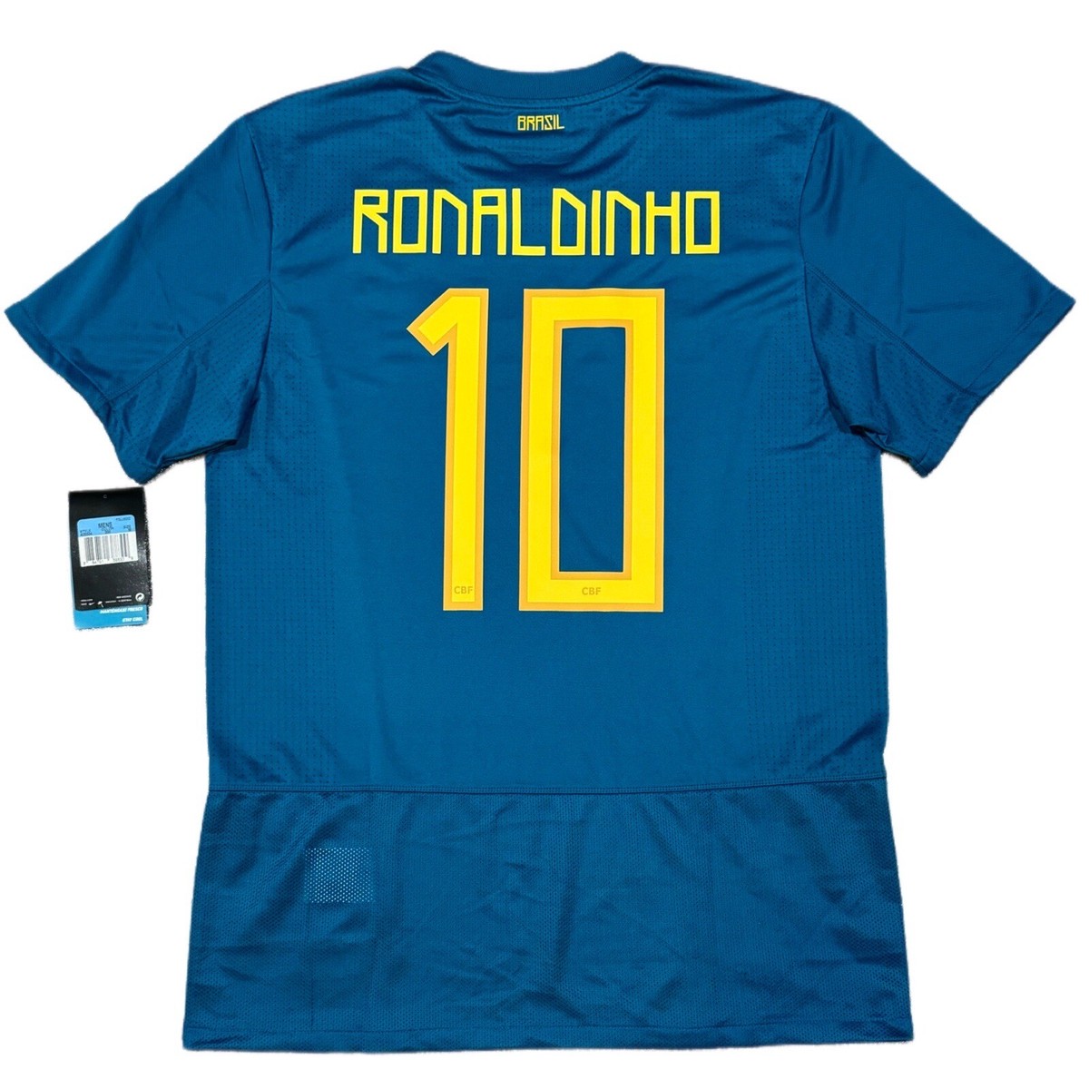 2011/12 Brazil Away Jersey #10 Ronaldinho Medium NIKE Soccer