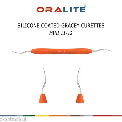 ORALITE Silicone Coated Gracey Curette Mini 11/12 Dental Instrument Periodontal Scaler