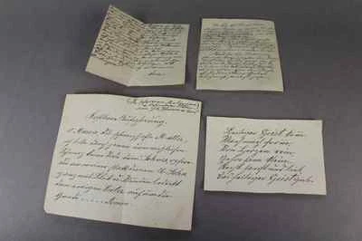 4 kleine Zettel mit handgeschriebenen Gebeten - wohl um 1900     /S137 - Bild 1 von 4