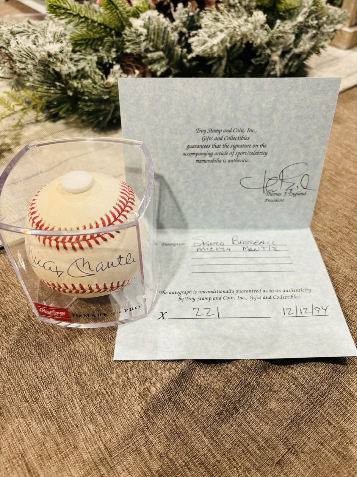 Mickey Mantle Signed Baseball with COA eBay
