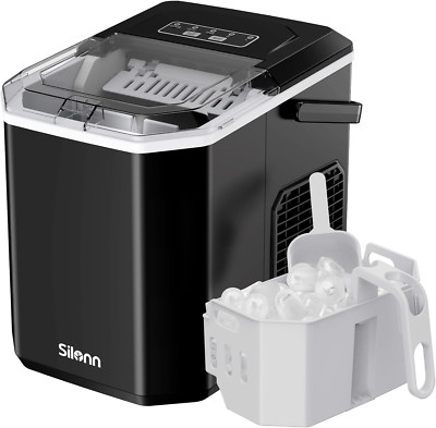 Silonn Tragbare Eismaschine 12KG/Tag Arbeitsplatte Maschine mit Schaufel & Korb