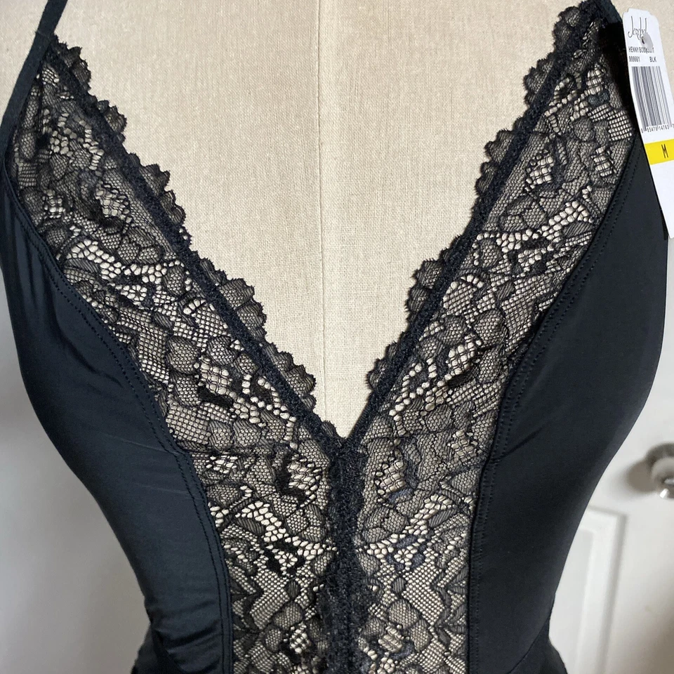 Jezebel by Felina Henny 蕾丝紧身衣裤轮廓十字背黑色 M 码全新带标签 — 第 2/4 张图片