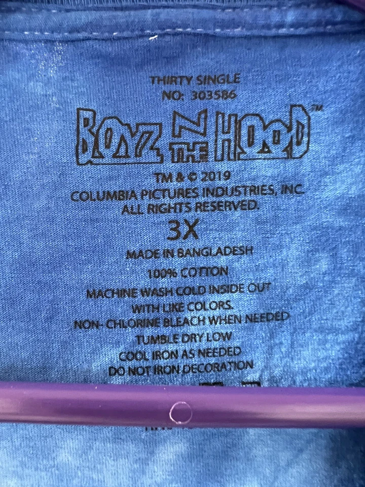 Camiseta Ice Cube Para Hombres "Boyz N The Hood" Manga Corta Talla 3XL Tie dye Azul Foto 3 de 3