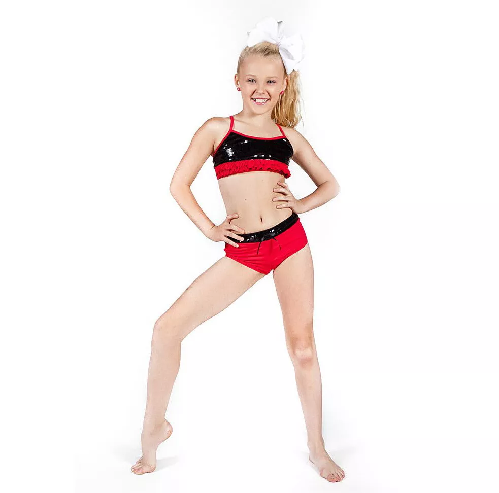 NEW Abby Lee Dance Company ALDC Jojo Siwa Red Hot 2-Piece Set with Black  Sequin