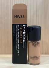 MAC Studio Fix Fluid SPF 15 24HR Matte Foundation +Oil Control 1.0oz/30ml ~ NW35
