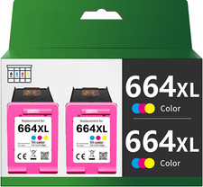 Compatible For HP 664XL Color Ink Cartridge Show Ink Deskjet 1115 2136 3636 -2pk
