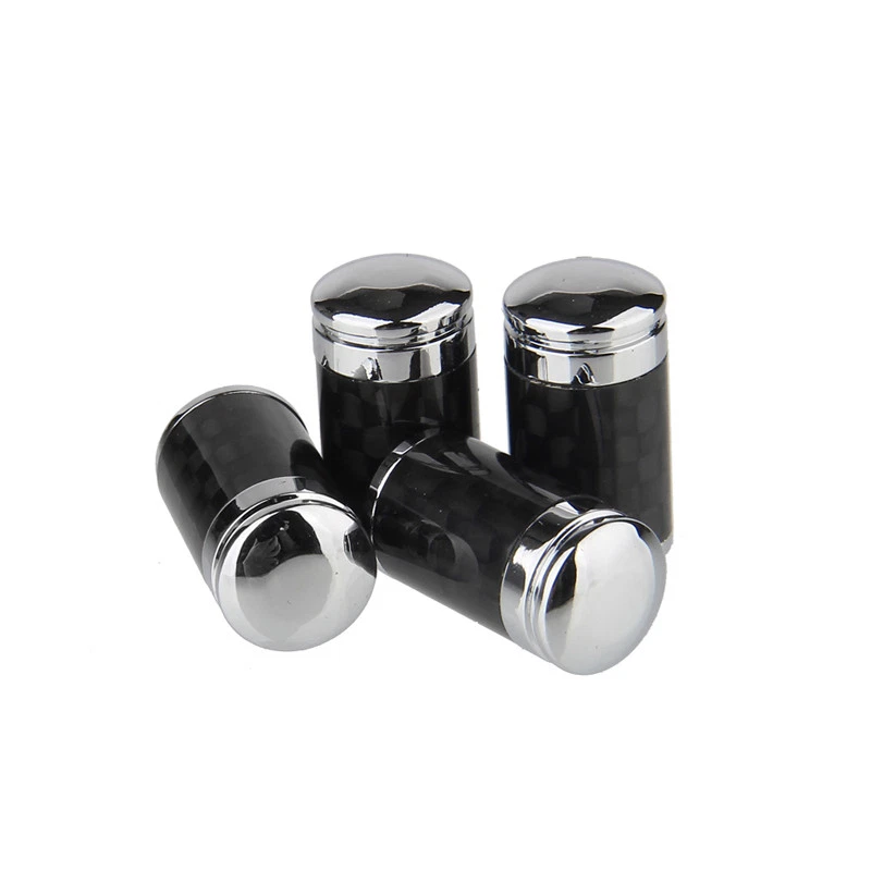 4* Carbon Fiber Car Tire Wheel Valve Stem Caps Fit For BMW BENZ TOYOTA TS - Image 4 of 4