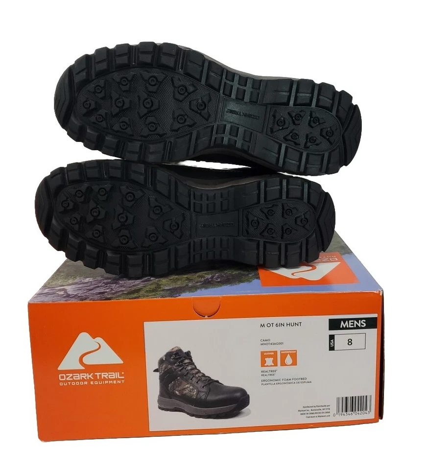 Nuevas botas OZARK TRAIL camufladas senderismo caza impermeables con cordones para hombre talla 8 Foto 4 de 4