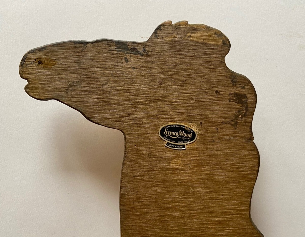 Vintage Syroco Wood wall Art Horses - 32.5”x 22” Syracuse