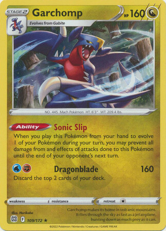 GARCHOMP 109/172 BRILLIANT STARS POKEMON (HOLO RARE, NM)