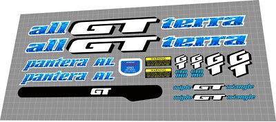 1994 GT PANTERA AL WHITE CONTOUR DECAL SET