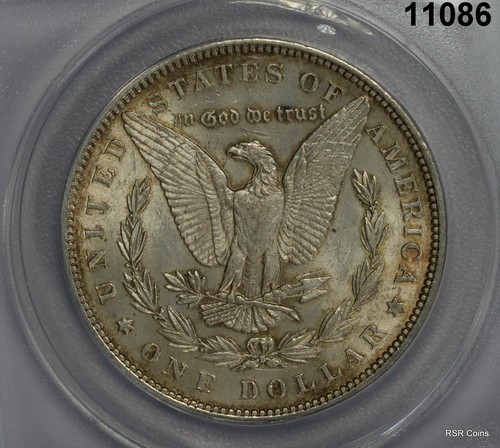 1884 MORGAN SILVER DOLLAR ANACS CERTIFIED MS62 GOLDEN! #11086 - Picture 3 of 3