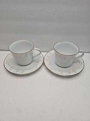 Noritake Teacup And Saucer Duetto 6610 Set of 2 Made in Japan