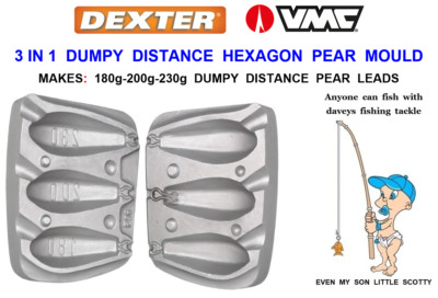 3 IN 1: DUMPY DISTANCE HEXAGONAL PEAR MOLD MEERESANGELN KARPFEN BLEI GEWICHTE