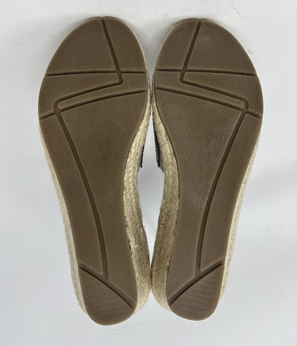 Earth Origins Leather Platinum Gold Taupe Espadrille Open Toe Sandals Size 8.5 M - Picture 4 of 11