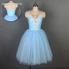 Sparkling Sky Blue Romantic Style Ballet Tutu Dance Costume Tutu Ballerina Dress