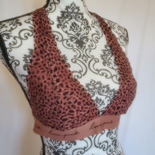 Animal Print Triangle Bralette Victoria's Secret PINK Size Medium - Picture 2 of 11