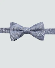 $51 Ryan Seacrest Distinction Mens Gray Adjustable Paisley Pre Tied Silk Bow Tie