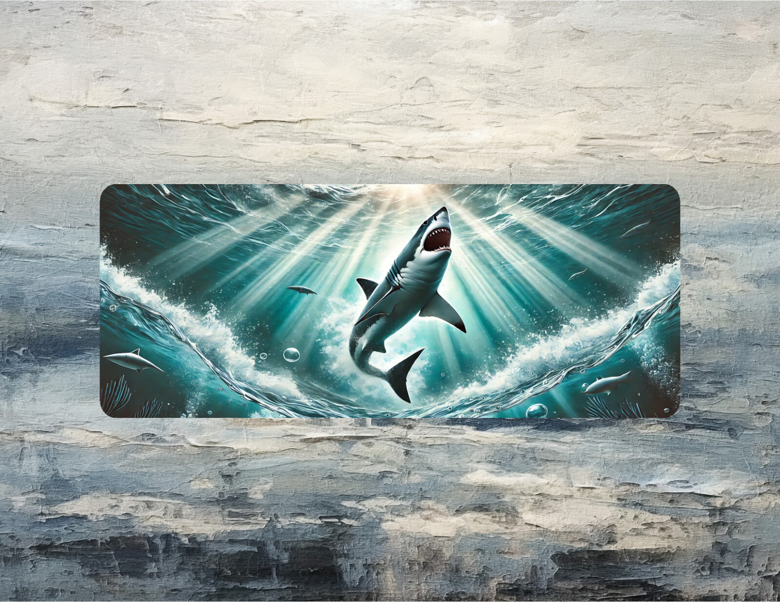 Shark themed can cooler, FREE shipping, neoprene, insulated, slap wrap, gifts