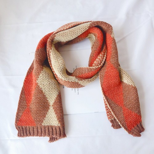 Baby Unisex Casual All-match Cute Knitted Warm Winter Plaid Pattern Scarf New - Picture 7 of 23