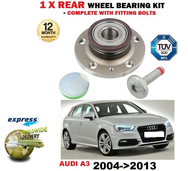 FOR AUDI A3 SPORTBACK 20042013 NEW 1X REAR WHEEL BEARING + FITTING