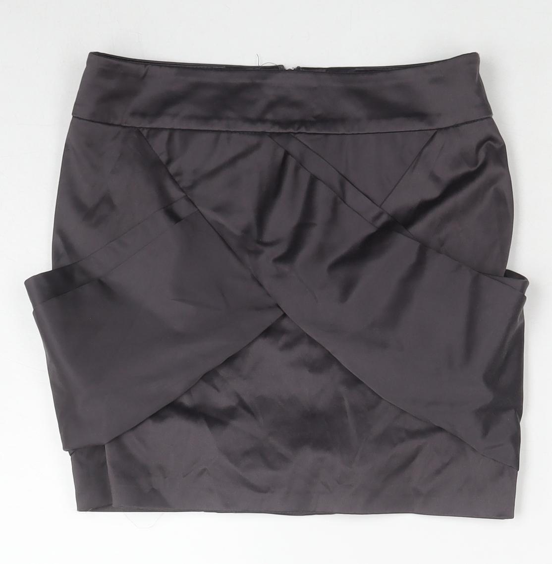 Topshop Womens Grey Cotton Mini Skirt Size Zip