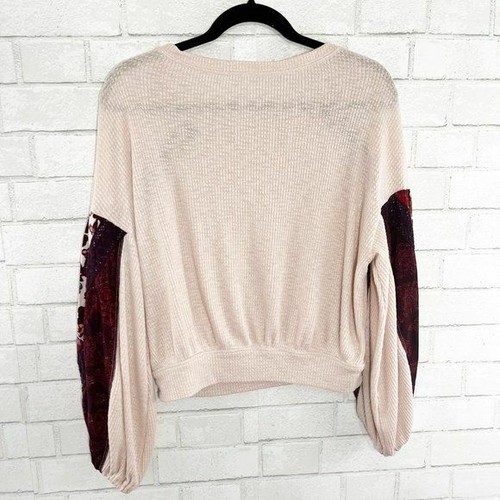 Top termico Free People Casual Clash stampa petali di rosa donna XS - Foto 8 di 8