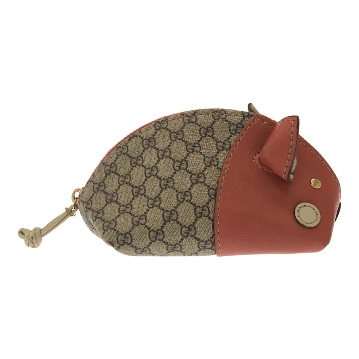 GUCCI Wallet Coin Purse GG Plus Zoo Series Big Case Pouch Pig 256866 Accessory L